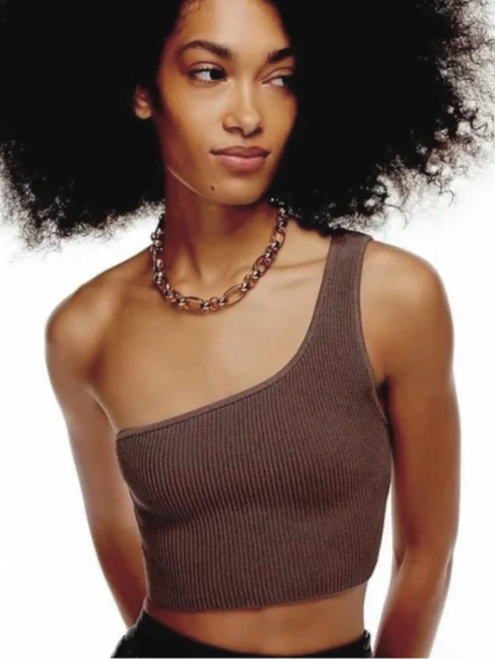 Aritzia Babaton Sculpt Knit One-Shoulder Cropped Tank